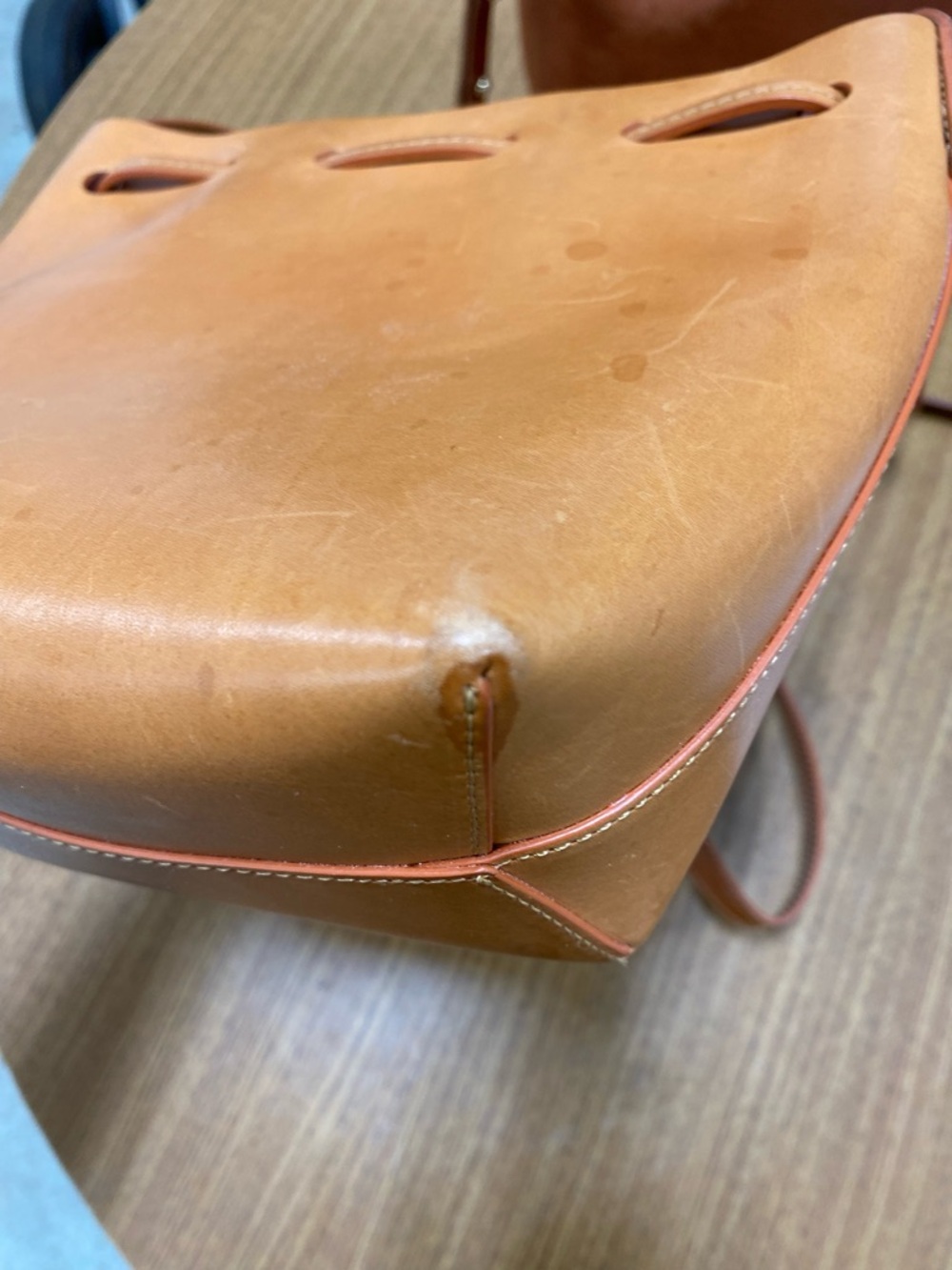 Mansur Gavriel Calfskin Mini Bucket Bag Sun - Picture 7 of 16